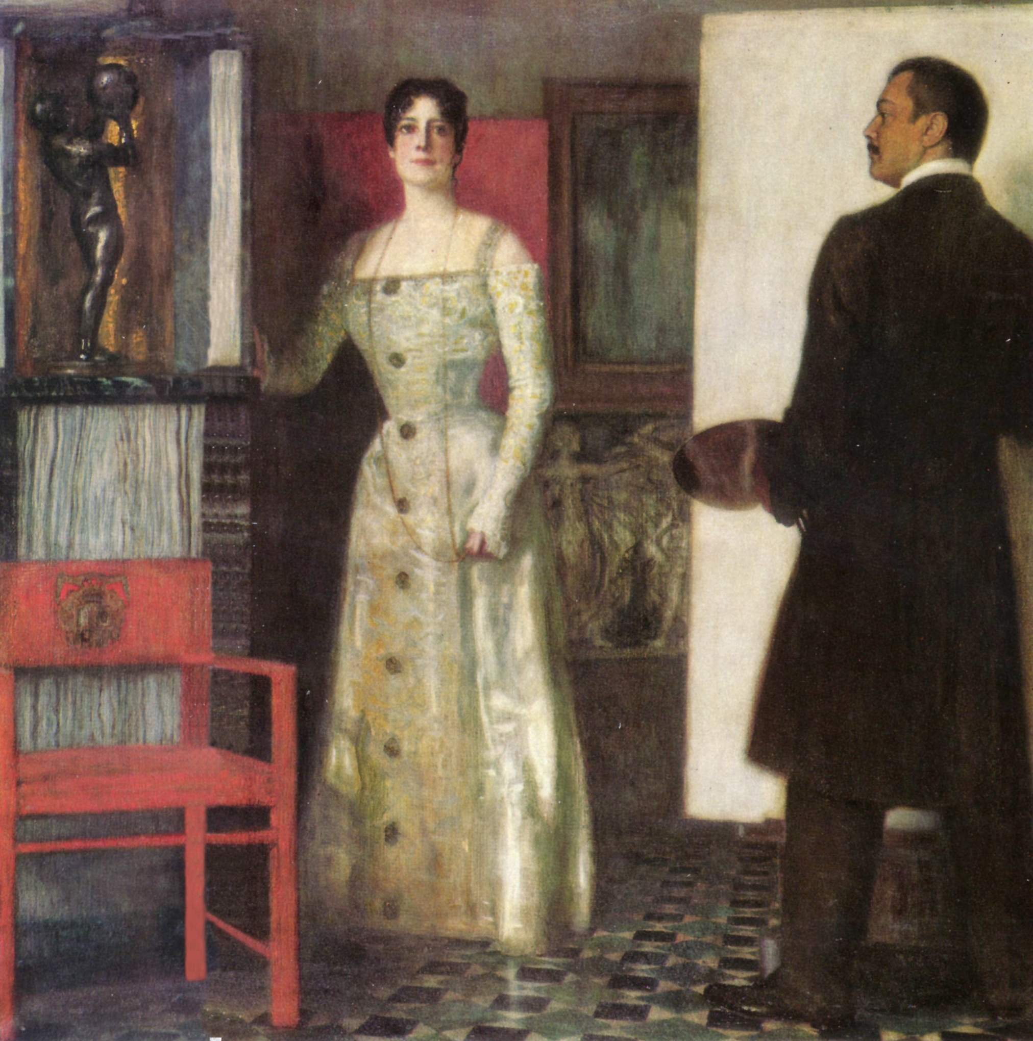 Self-portrait Of The Artist And His Wife In His Studio by Franz von Stuck